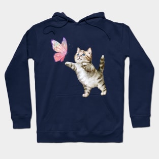 Kitten and Butterfly Hoodie